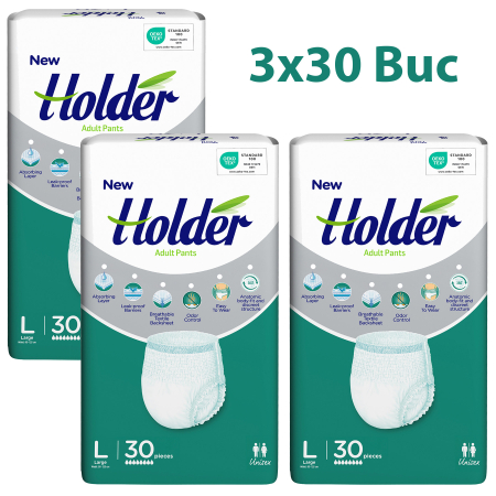 SCUTECE CHILOT - Scutece adulti, tip chilot, marca Holder, 90 buc.