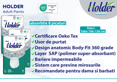 Scutece adulti, tip chilot, marca Holder, 90 buc. [3]