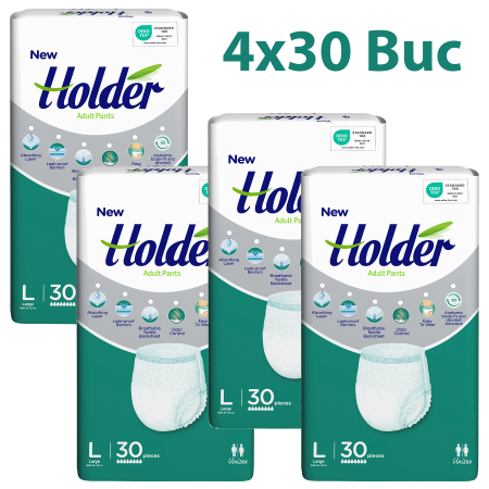 SCUTECE CHILOT - Scutece chilot Holder, adulti marimea L, talie 95-125cm, 120 buc