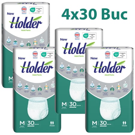SCUTECE CHILOT - Scutece chilot Holder, adulti marimea M, talie 80-120 cm,120 buc, 8 picaturi