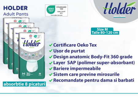 Scutece chilot Holder, adulti marimea M, talie 80-120 cm,120 buc, 8 picaturi [2]