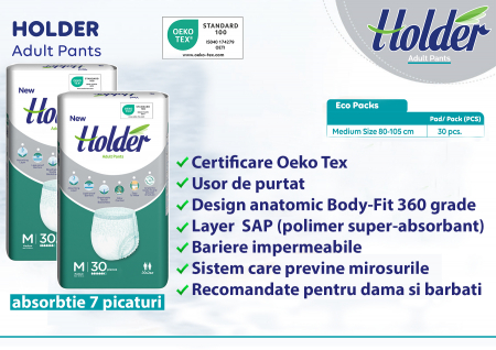 Scutece chilot Holder, adulti marimea M, talie 80-105 cm, 60 buc [3]
