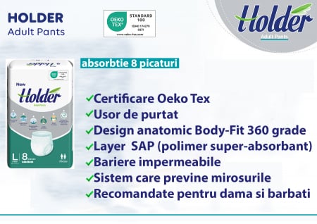Scutece chilot Holder, adulti marimea L, talie 95-125 cm, 8 buc [3]