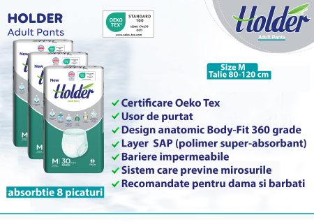 Scutece chilot Holder, adulti marimea M, talie 80-120 cm, 90 buc, 8 picaturi [2]
