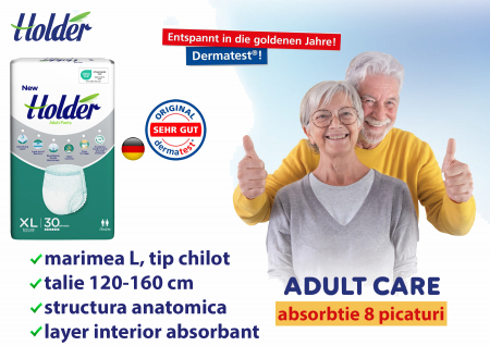 Scutece chilot Holder, adulti marimea XL, talie 120-160 cm, 30 buc [2]