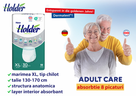Scutece chilot Holder, adulti marimea XL, talie 130-170 cm, 30 buc, 8 picaturi [1]