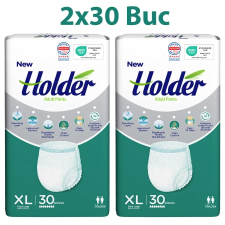 SCUTECE CHILOT - Scutece chilot Holder, adulti marimea XL, talie 130-170 cm, 60 buc, 8 picaturi
