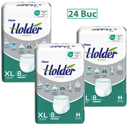 SCUTECE ADULTI - Scutece chilot Holder, adulti marimea XL, talie 120-160 cm, 24 buc
