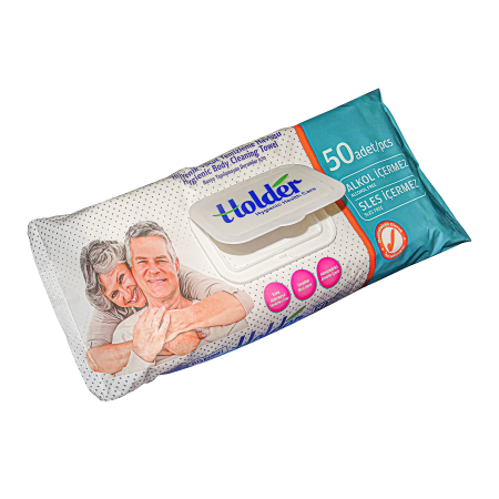 SERVETELE UMEDE - Servetele umede adulti Holder, 50 buc, cu glicerina hidratanta, inchidere cu capac