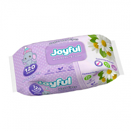 Servetele umede Joyful, 120 buc, cu vitamina B5, fara alcool [1]