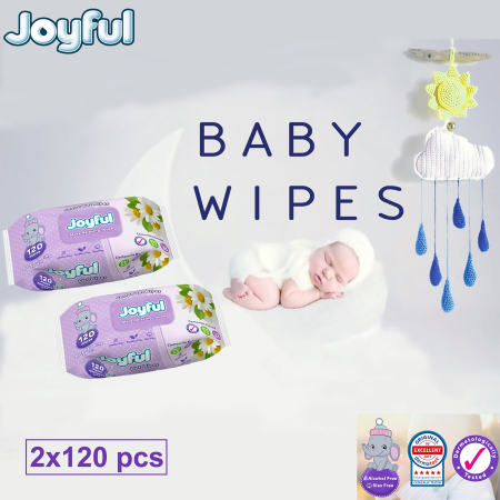 Servetele umede Joyful, 2x120 buc, cu vitamina B5, fara alcool [1]