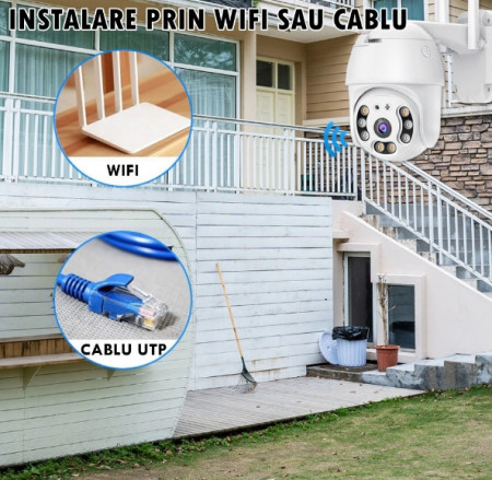 Cameră Supraveghere WiFi, Night Vision, Senzor Mișcare, Waterproof [3]