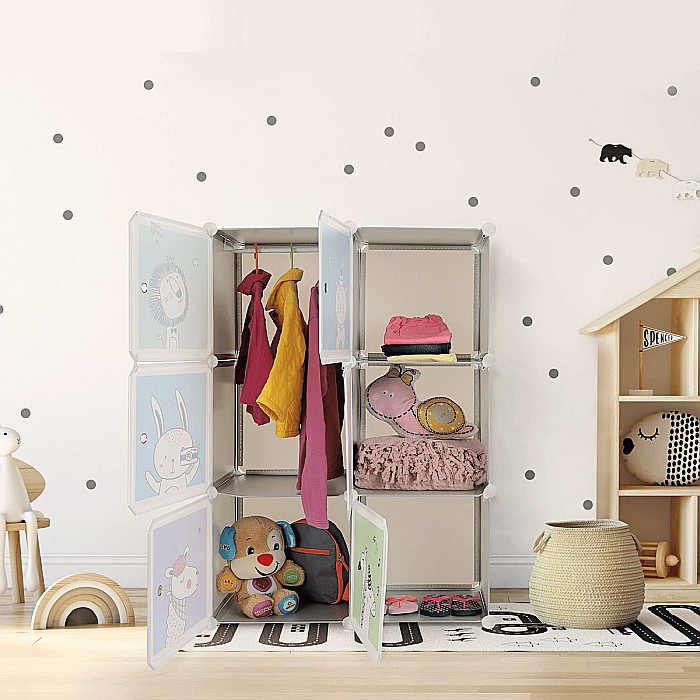 Dulap modular pentru copii, gri / model BIARO [3]