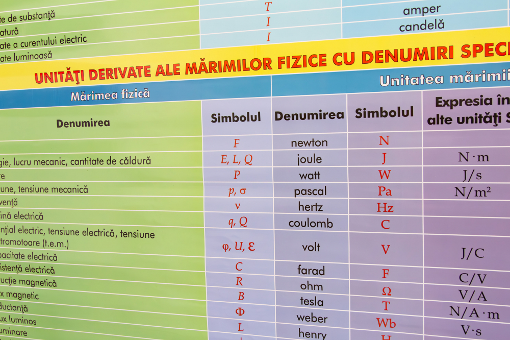 Plansa unitati fundamentale in sistemul international [5]