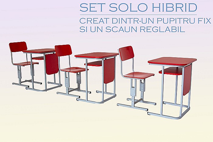 Set individual SOLO 3 (bancă + scaun reglabil) - L [5]