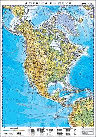 AMERICA DE NORD - America de Nord. Harta fizica