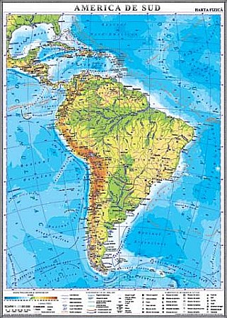 AMERICA DE SUD - America de Sud. Harta fizica