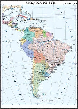 AMERICA DE SUD - America de Sud. Harta politica