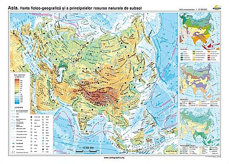MATERIAL DIDACTIC - Asia: Harta fizico-geografica si a principalelor resurse naturale de subsol