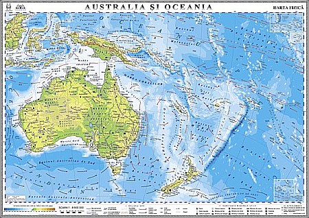 MATERIAL DIDACTIC - Australia si Oceania. Harta fizica