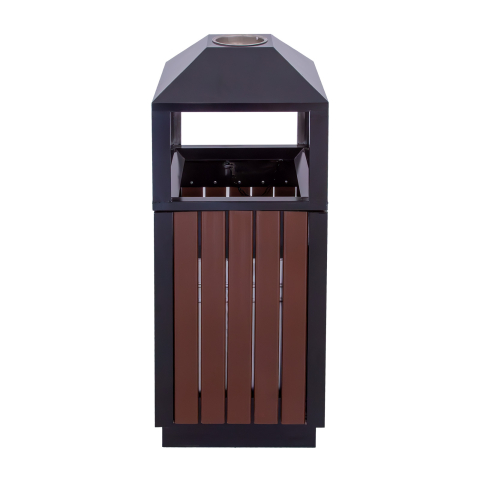 MOBILIER URBAN - Coș gunoi exterior MAGNOLIA | Metal și WPC, cu recipient interior