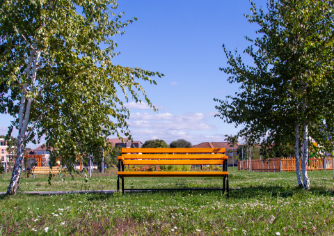 Bancă exterior 162 cm cu spătar și cotiere LAVANDĂ | Metal și lemn [5]