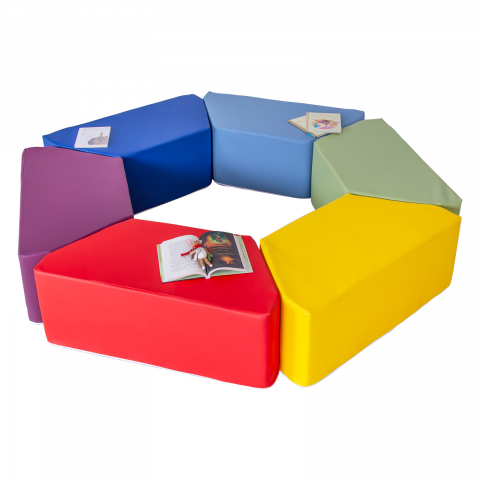 SCAUNE DE GRADINITA - GRUPA MARE SI MIJLOCIE - Set Scăunele Rainbow – 6 bucăți