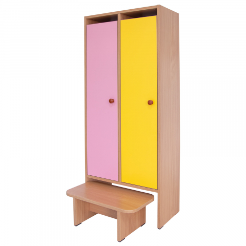 CUIERE, VESTIARE - Dulap vestiar cu două uși și băncuță TOM