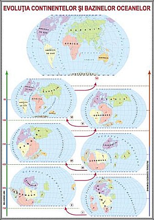 PLANSE GEOGRAFIE - Evolutia continentelor si bazinelor oceanelor / Relieful major al continentelor si bazinelor oceanelor (duo)