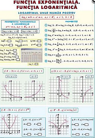 PLANSE MATEMATICA - Functia exponentiala. Functia logaritmica / Integrala definita (duo)