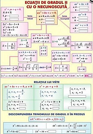 PLANSE MATEMATICA - Functii de gradul II cu o necunoscuta / Transformari geometrice (duo)