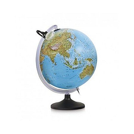 GLOBURI GEOGRAFICE - Glob Iluminat Uranio 30 Cm - Harta In Relief Fizica Si Politica