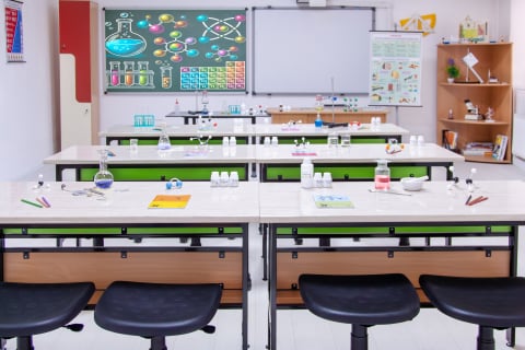 Masă de laborator cu blat termorezistent, 2 elevi, GAMMA [8]