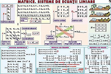 PLANSE MATEMATICA - Matrice. Sisteme de ecuatii liniare / Sfera inscrisa in corpurile de rotatie (duo)
