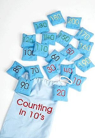 MATEMATICA - Saculeti cu granule - Numere - Sa numaram din 10 in 10