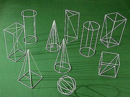 CORPURI GEOMETRICE - Set de 10 corpuri geometrice din sarma