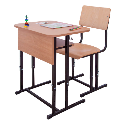 SET MOBILIER SCOLAR REGLABIL (Banca + Scaun) Clasa Pregatitoare si I-IV - P - Set individual ALDO reglabil Standard (bancă școlară și scaun școlar) - P