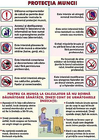 PLANSE INFORMATICA - Tastatura PC / Reguli de securitate in timpul lucrului la calculator (duo)