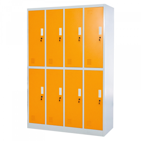 DULAPURI METALICE - Vestiar metalic cu 8 usi (4x2) 1200x500x1800 mm (LxlxH)