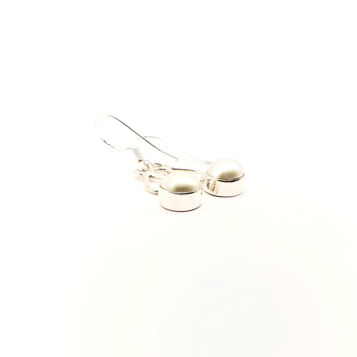 Cercei Perle de cultură, închidere tip tortiță, montați în argint [2]