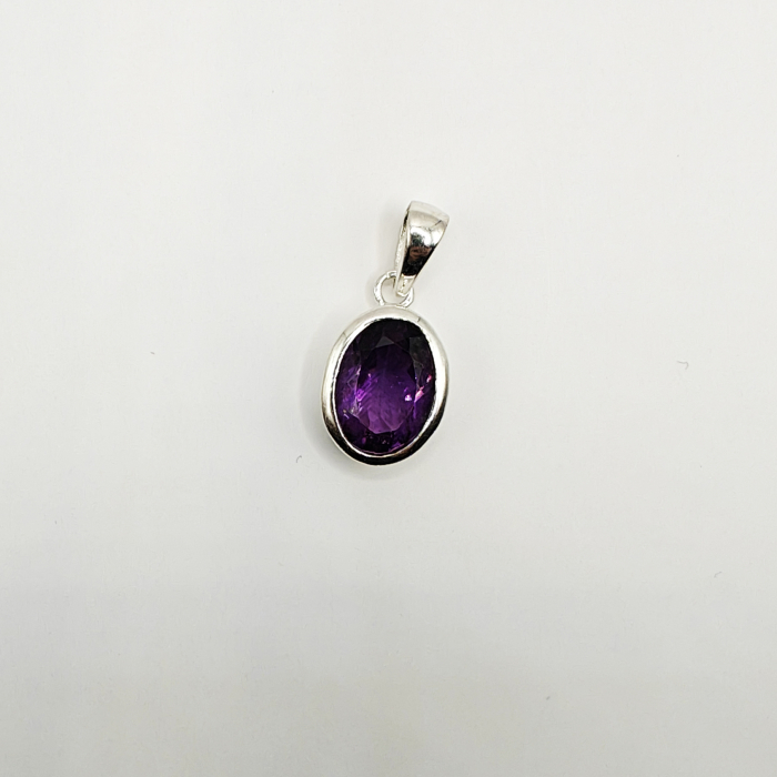 Pandantiv Ametist fațetat, montat în argint 20 x 13 mm [2]