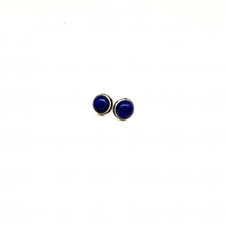 Lapis Lazuli - Cercei Lapis Lazuli, cu design în argint și închidere cu șurub