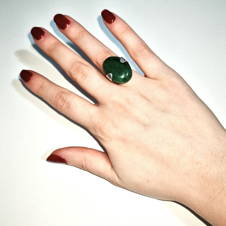 Inel Aventurin: reglabil, montat în argint 925 [3]