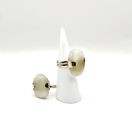 Piatra Lunii - Inel Piatra Lunii, varietatea adular, reglabil, montat în argint 925