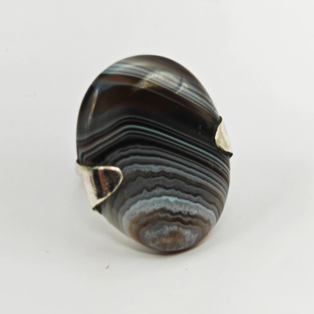 Inele - Inel din Agat, reglabil, montat în argint 925