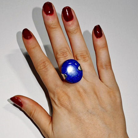 Inel Lapis Lazuli: reglabil, montat în argint 925 [2]