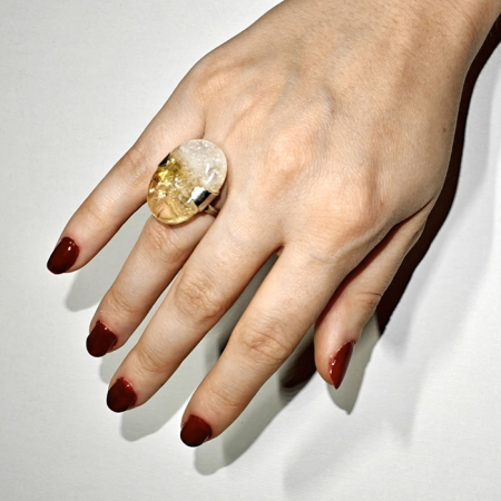 Inel reglabil din Citrin, montat în argint 925 [3]