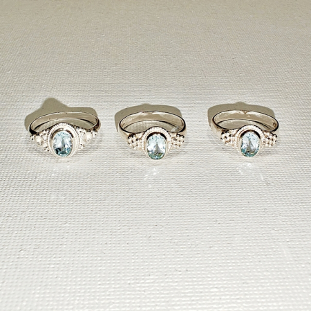 Inel Topaz fațetat montat în argint [4]