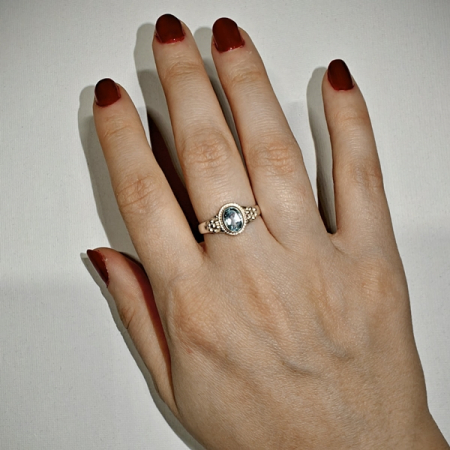 Inel Topaz fațetat montat în argint [5]