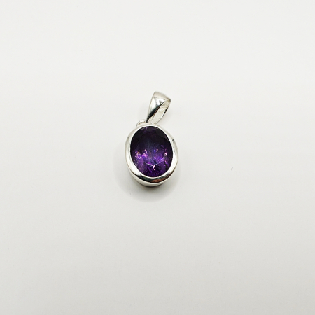 Pandantiv Ametist fațetat, montat în argint 20 x 13 mm [2]